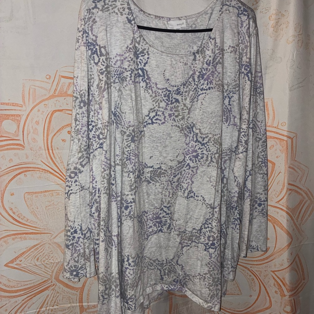 J. Jill Bundle of Floral Patterned Women's Tops - Gray and Blue - Picture 3 of 7